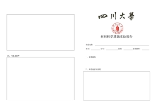 完整版四川大学试验报告模板