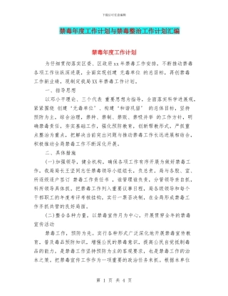 禁毒年度工作计划与禁毒整治工作计划汇编