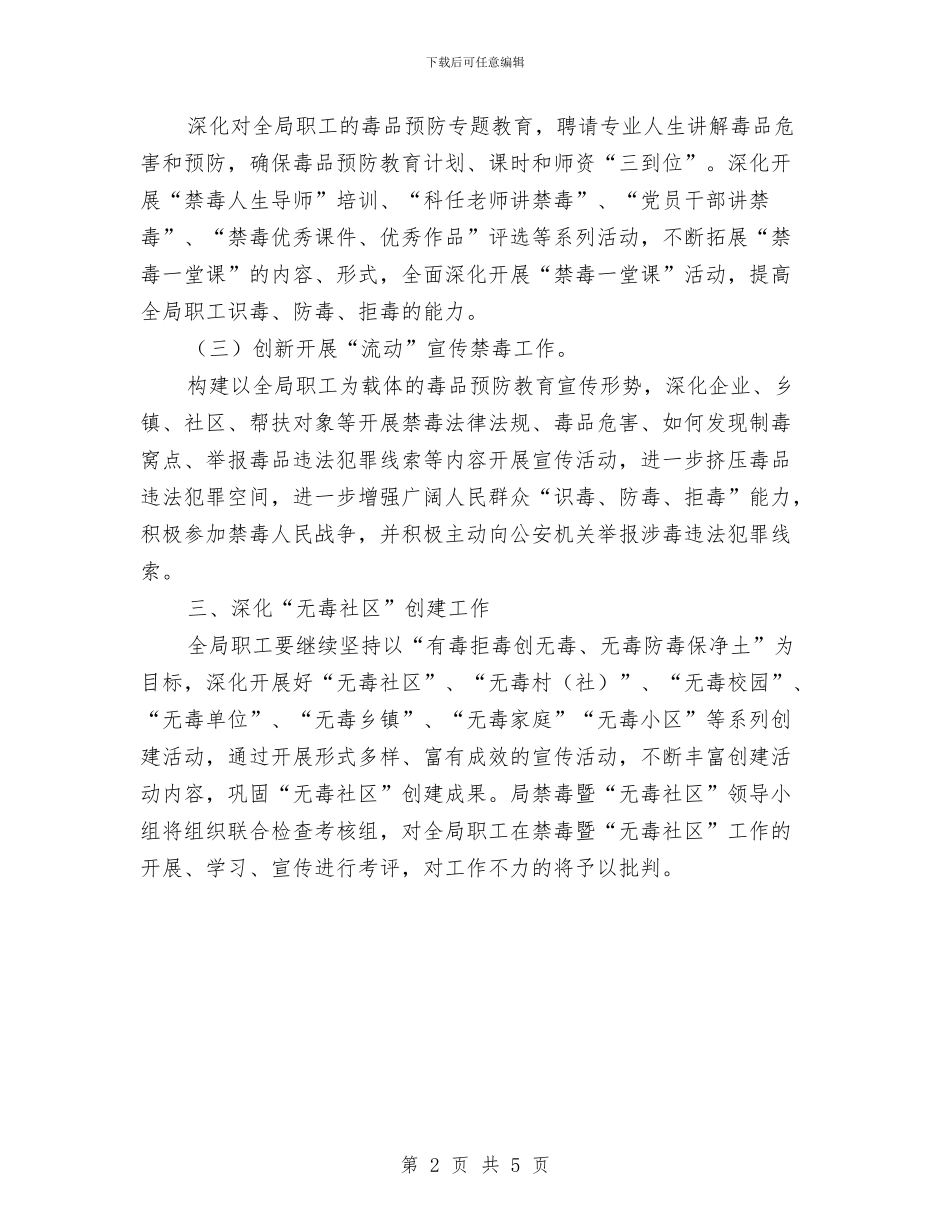 禁毒暨创建无毒社区工作计划与离心机集水池清理安全控制方案汇编_第2页