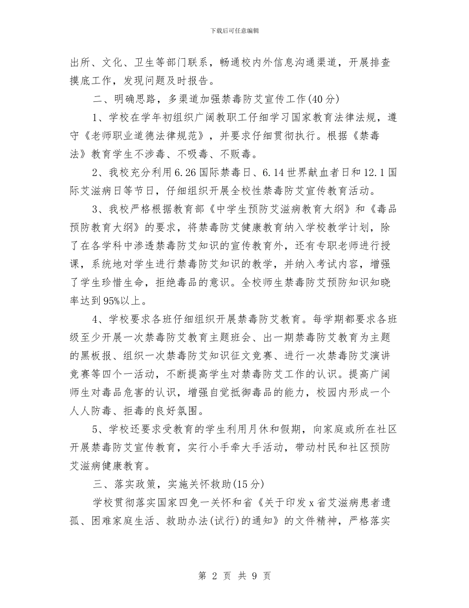 禁毒防艾工作自检自查报告与禁烟图标竞赛活动总结汇编_第2页