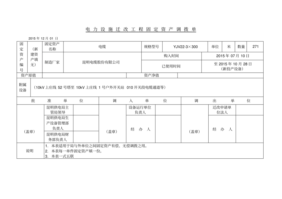 完整版固定资产移交表格_第2页
