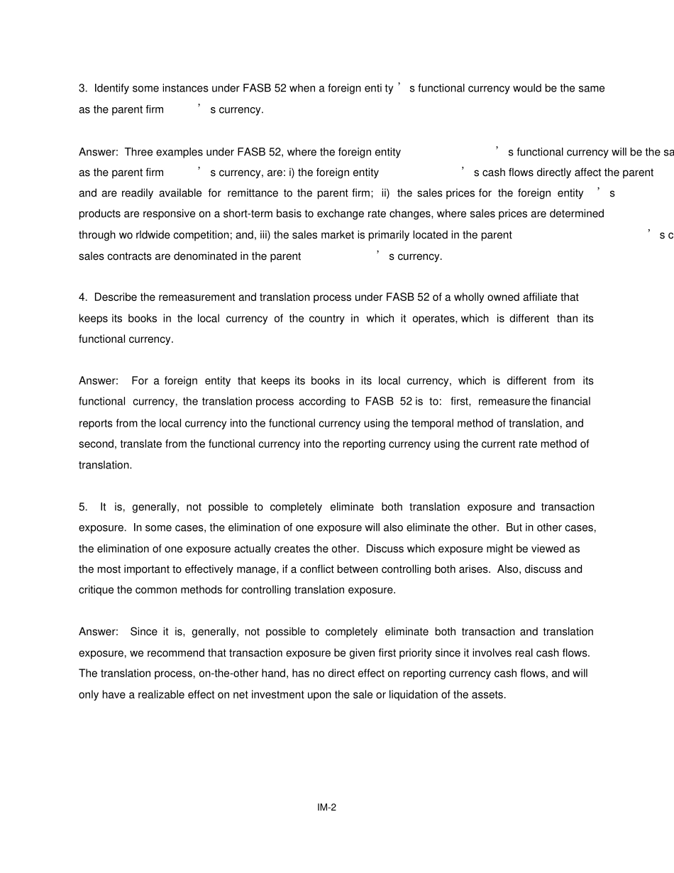 完整版国际财务管理课后习题答案chapter10_第2页