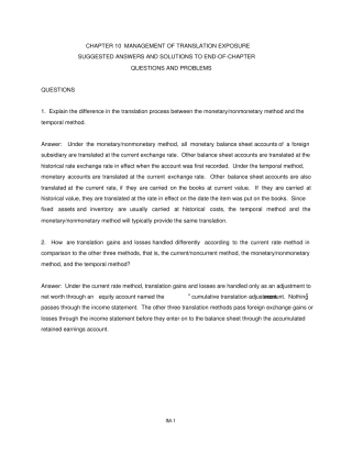 完整版国际财务管理课后习题答案chapter10