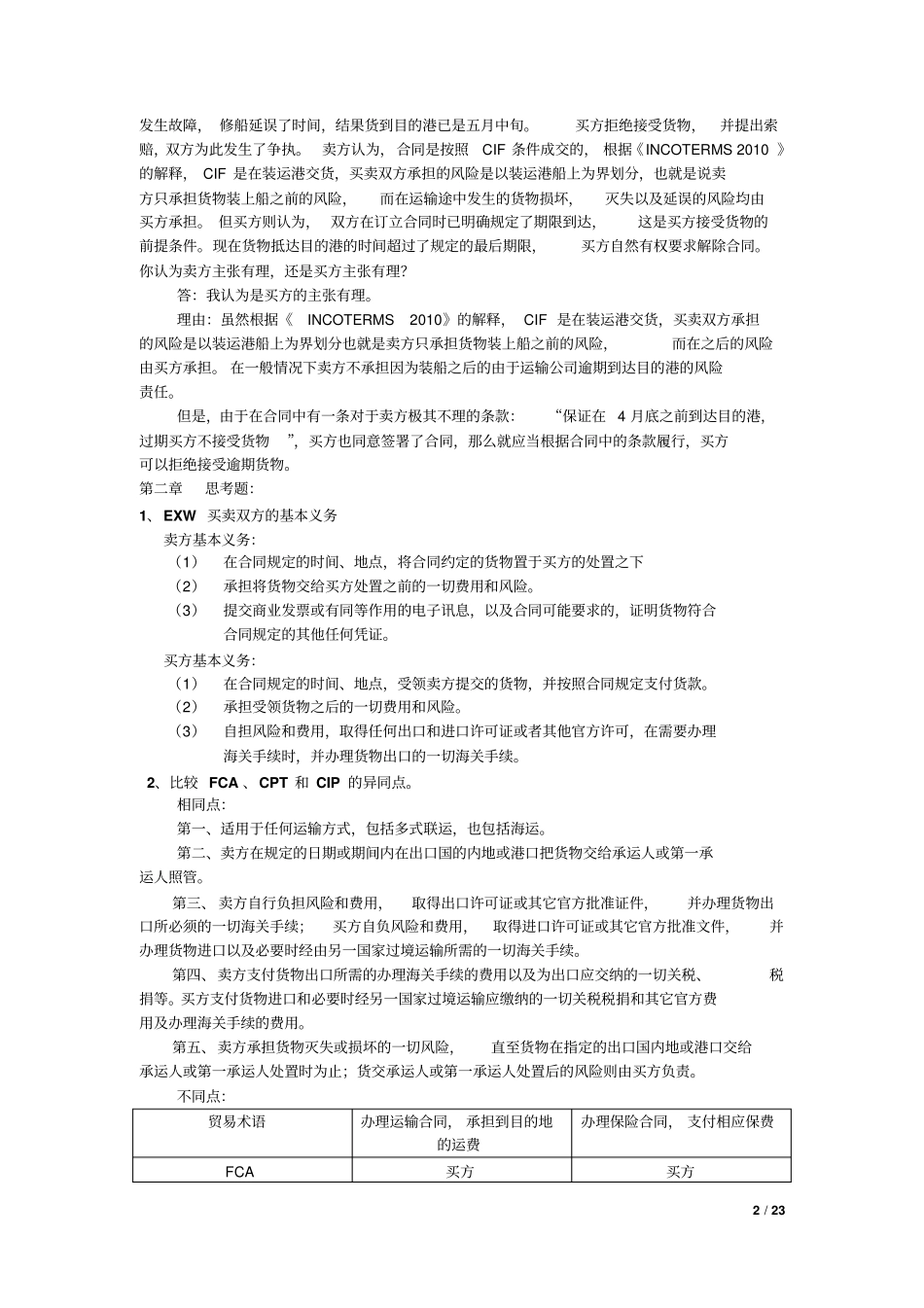 完整版国际贸易实务黎孝先课后答案最全_第2页