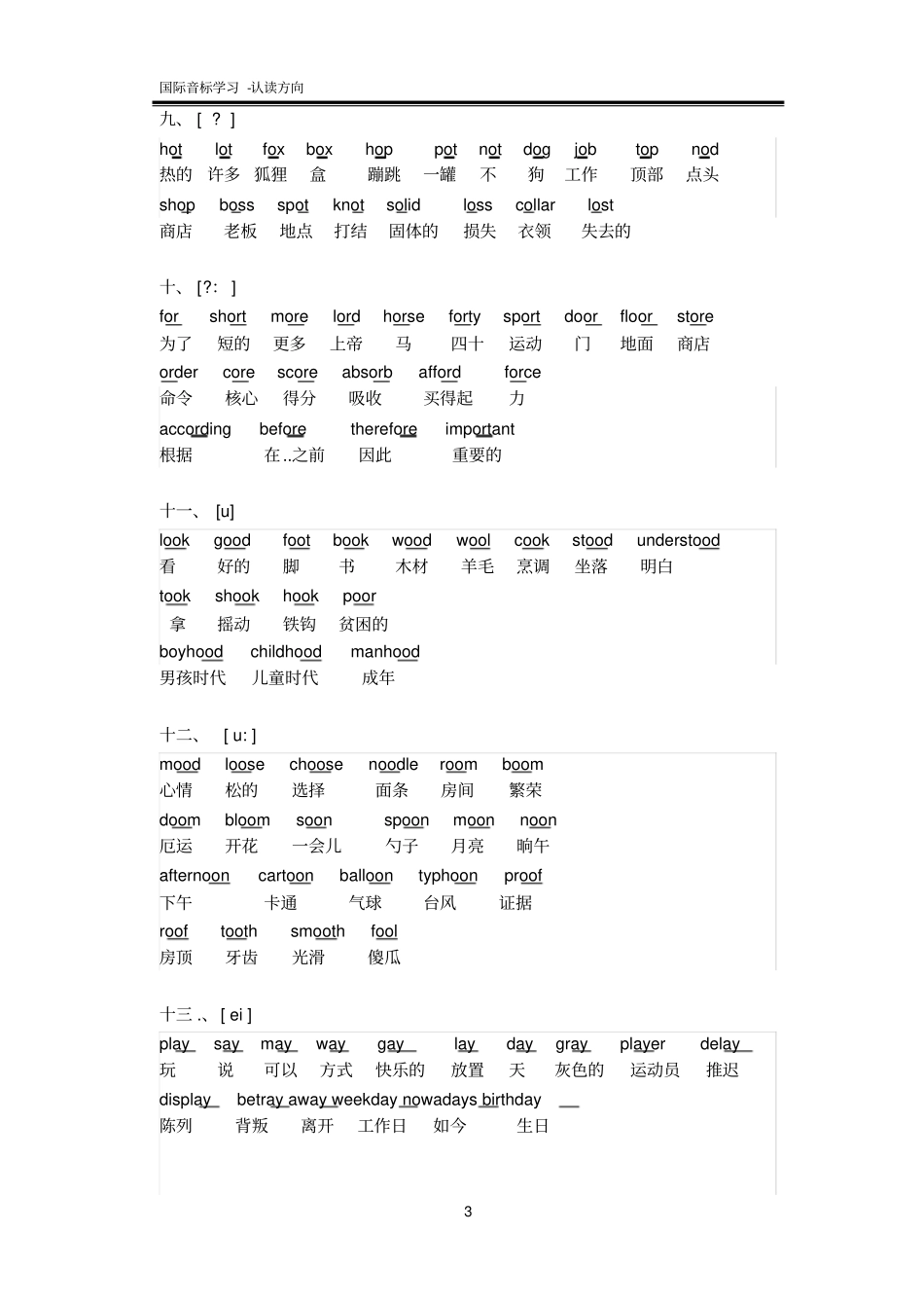 完整版国际音标表小学_第3页
