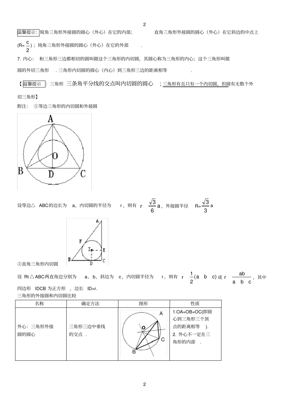 完整版圆的知识点最新,推荐文档_第2页