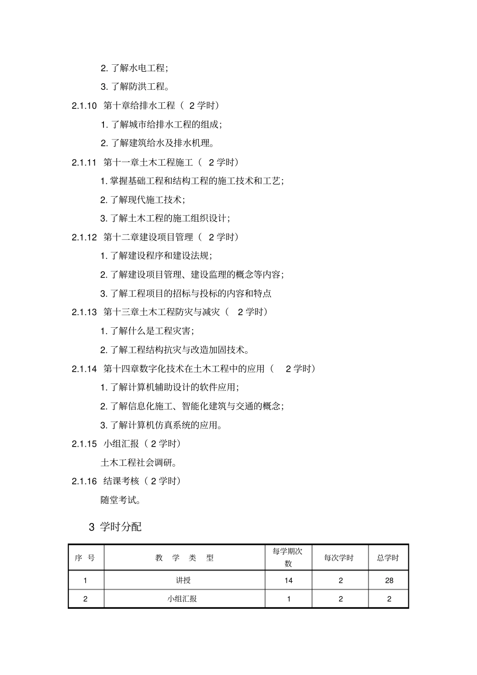 完整版土木工程专业导论课程教学大纲_第3页