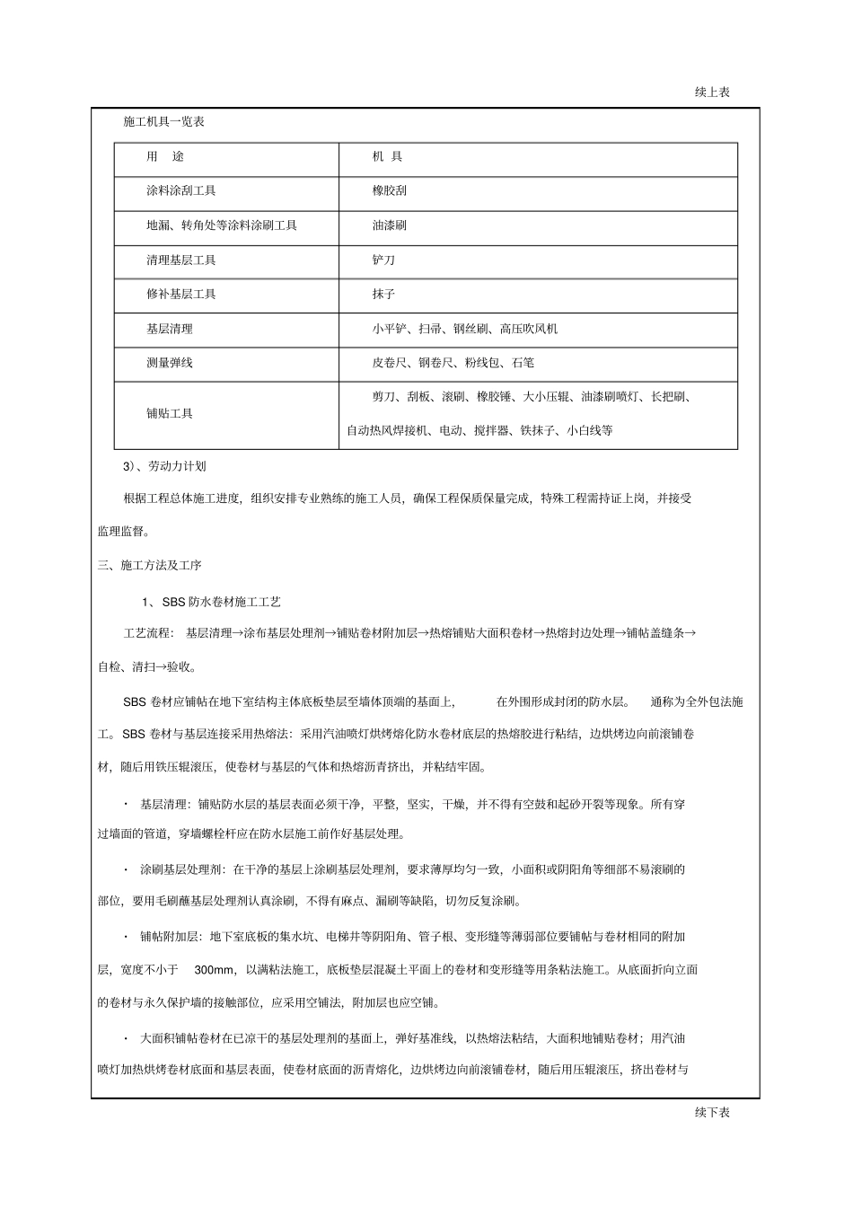 完整版地下室SBS防水技术交底_第2页