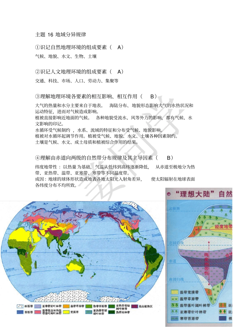 完整版地理等级考考纲梳理拓展部分_第1页