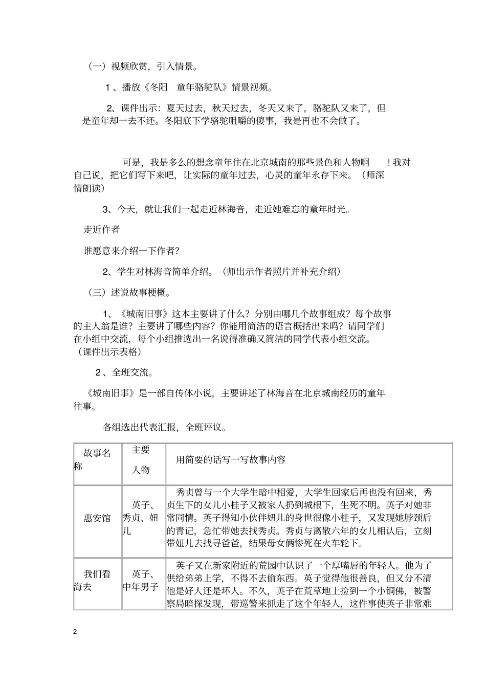完整版城南旧事读书交流会_第2页