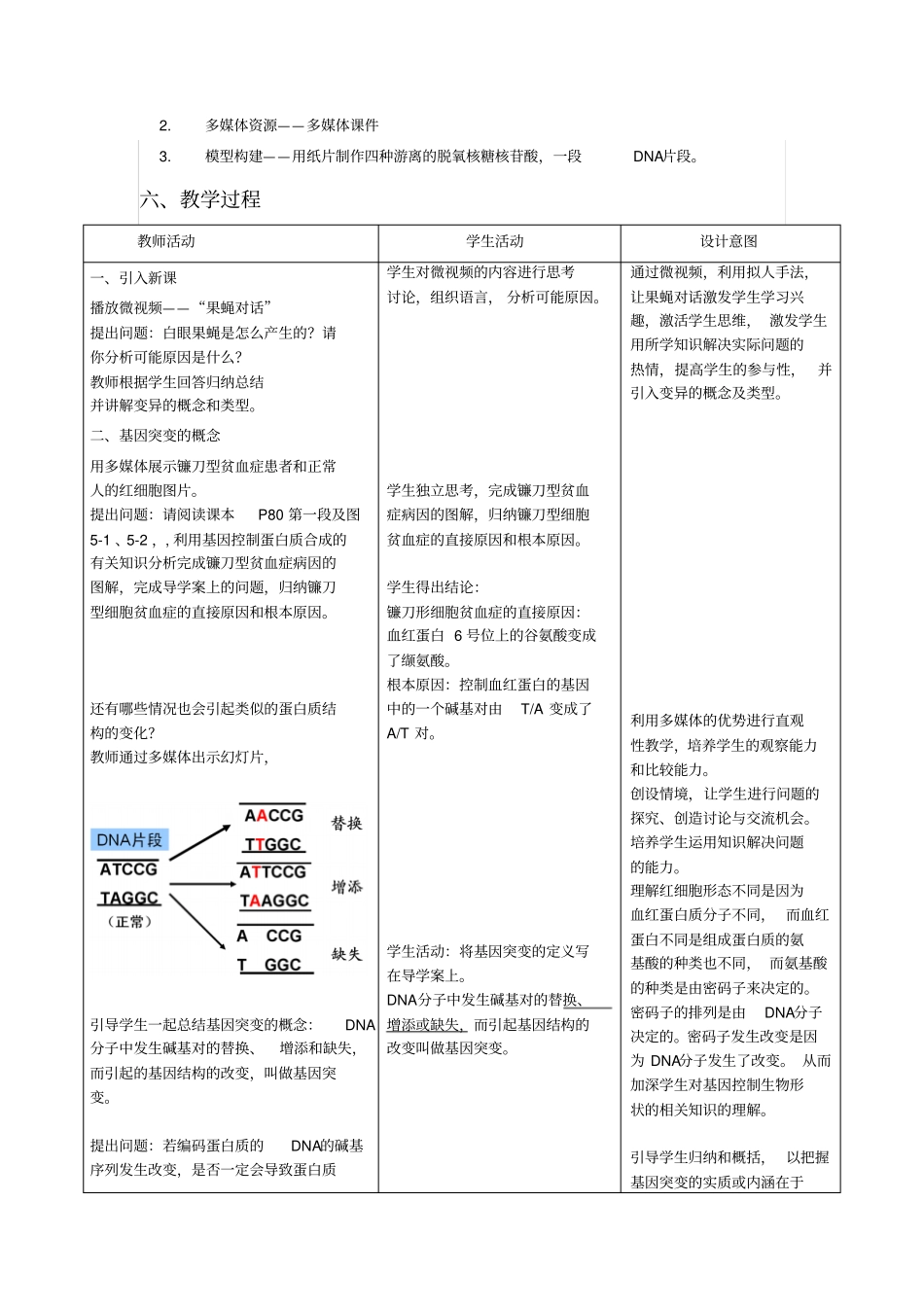 完整版基因突变——教学设计_第2页