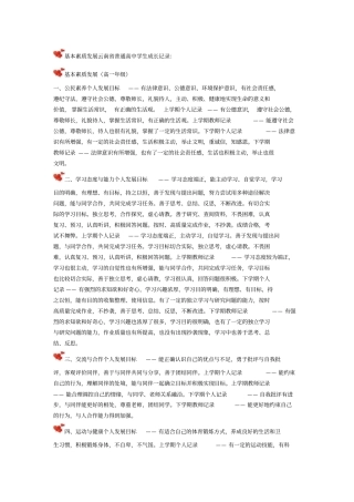 完整版基本素质发展云南普通高中学生成长记录