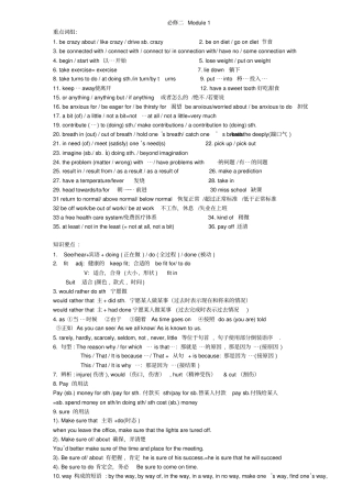 完整版外研版高中英语必修二知识点最新总结短语短语+语法,推荐文档