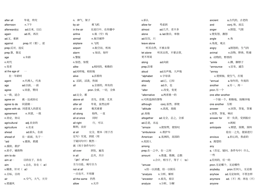 完整版学士学位英语单词文档良心出品_第2页