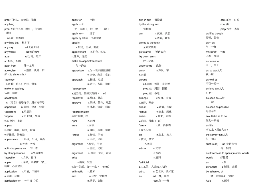 完整版学士学位英语单词文档良心出品_第3页