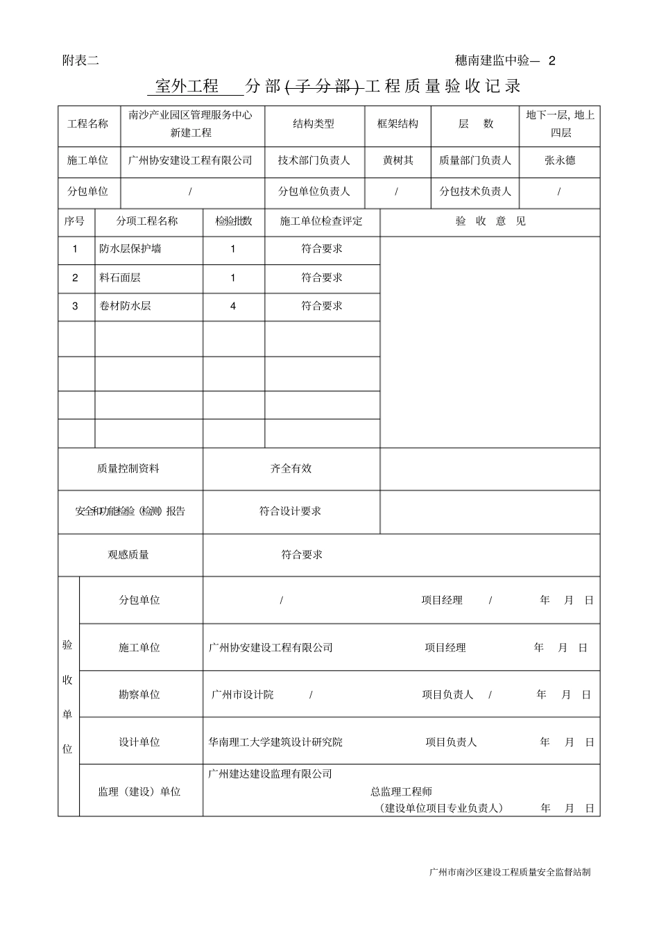 完整版室外工程子分部工程质量验收记录_第2页