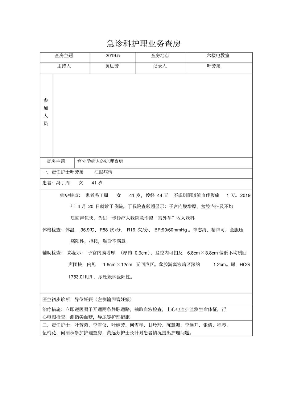 完整版宫外孕病人的护理查房_第1页