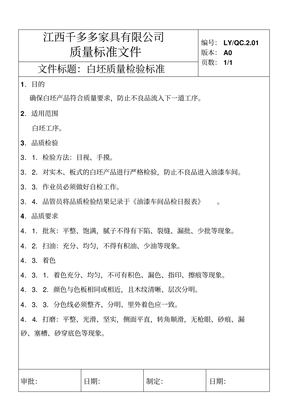 完整版家具质量检验标准_第1页