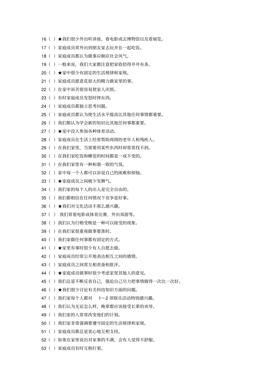 完整版家庭环境量表中文版及其评分标准-FES-CV_第2页
