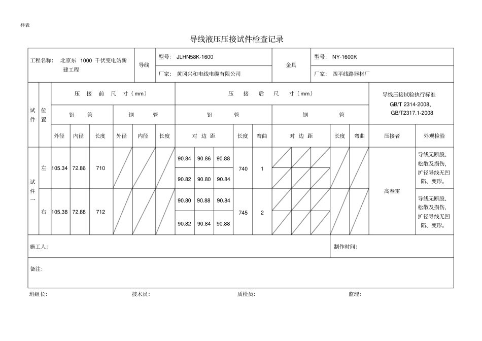 完整版导线压接检查记录_第2页