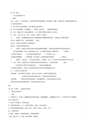 完整版岩石学复习知识点总结最全