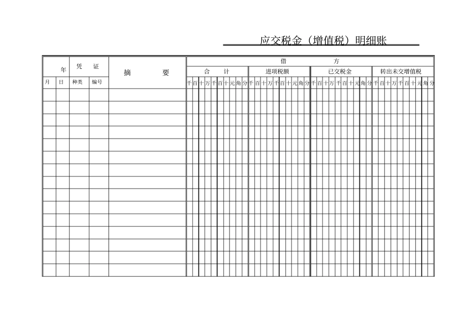 完整版应交增值税多栏式明细账_第1页