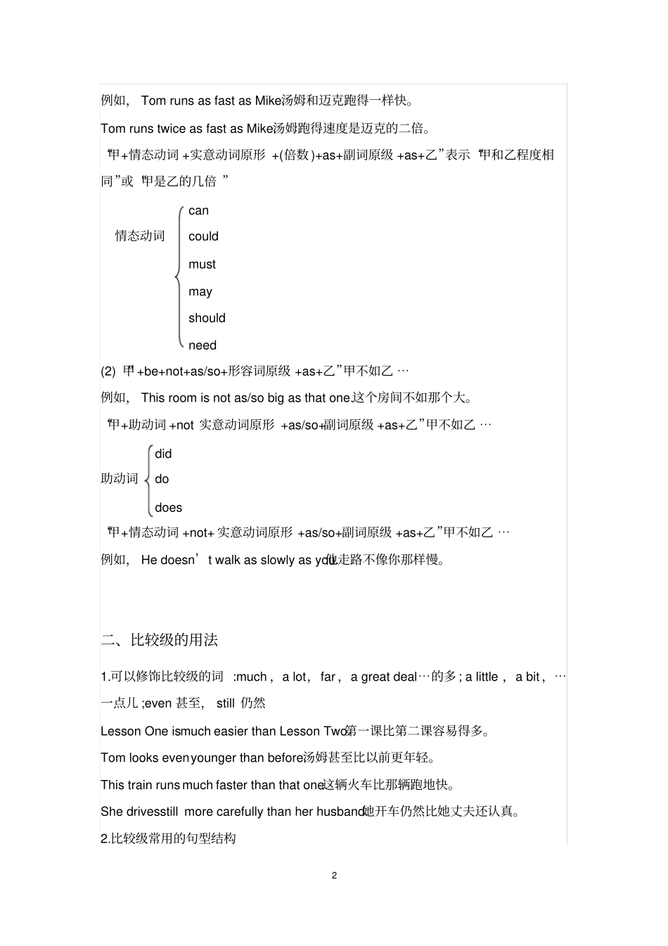 完整版形容词和副词比较级和最高级的用法总结_第2页