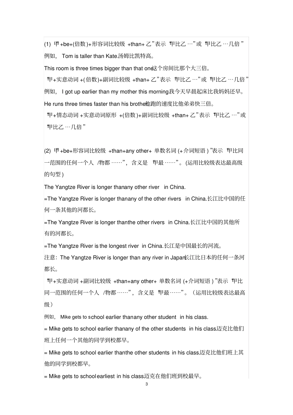 完整版形容词和副词比较级和最高级的用法总结_第3页