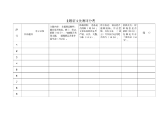 完整版征文比赛评分表文档良心出品
