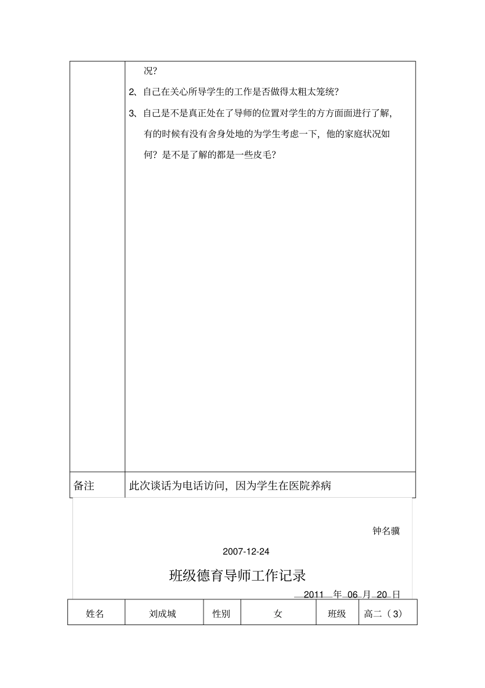 完整版德育导师谈话记录_第2页