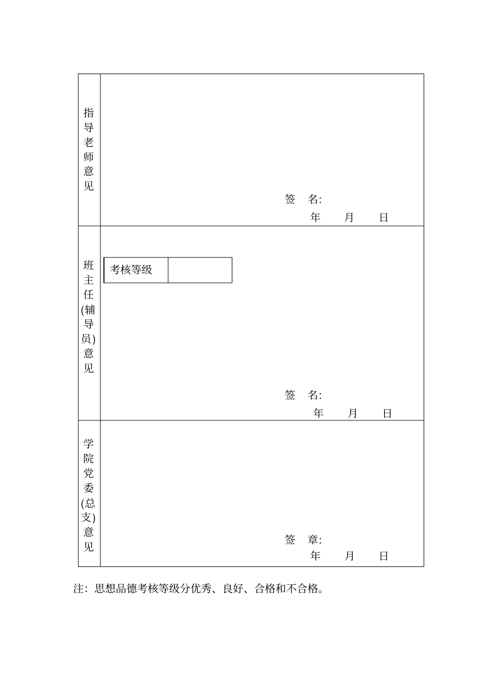 完整版思想品德考核表x文档良心出品_第2页