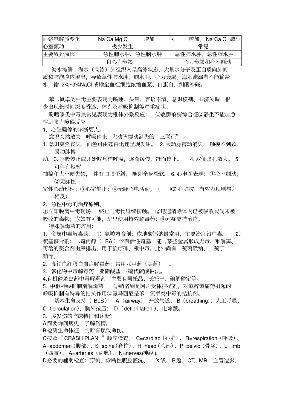完整版急诊与灾难医学重点总结_第3页