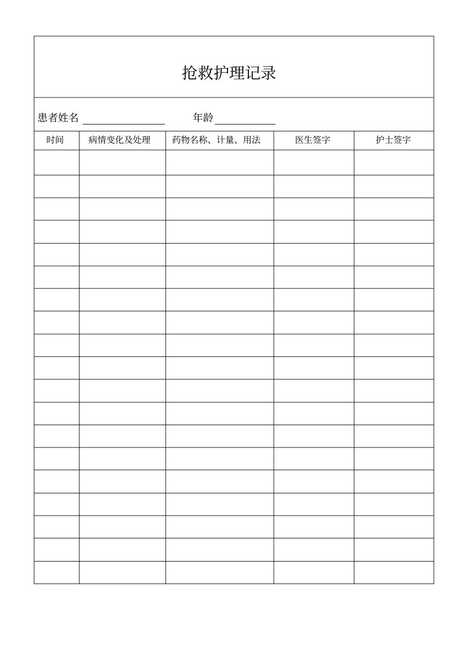完整版急诊科抢救记录单_第2页