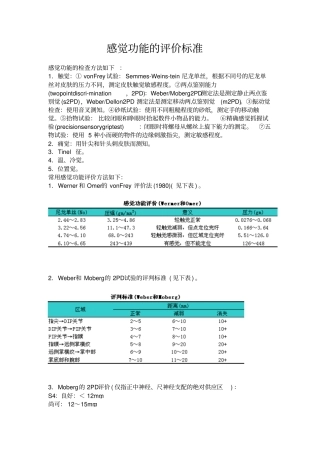 完整版感觉功能的评价标准
