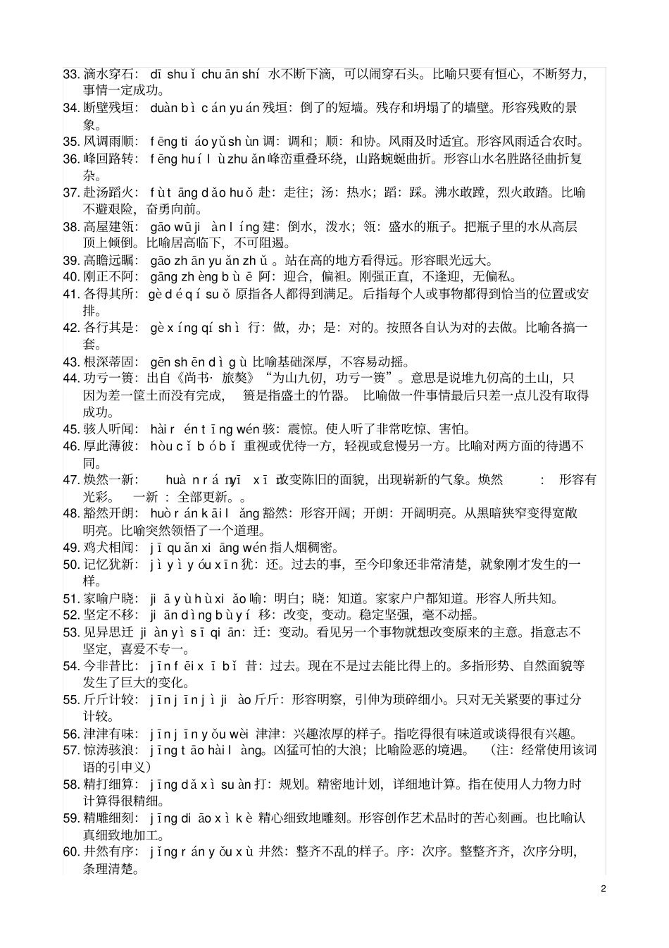 完整版成语大全带解释文档良心出品_第2页