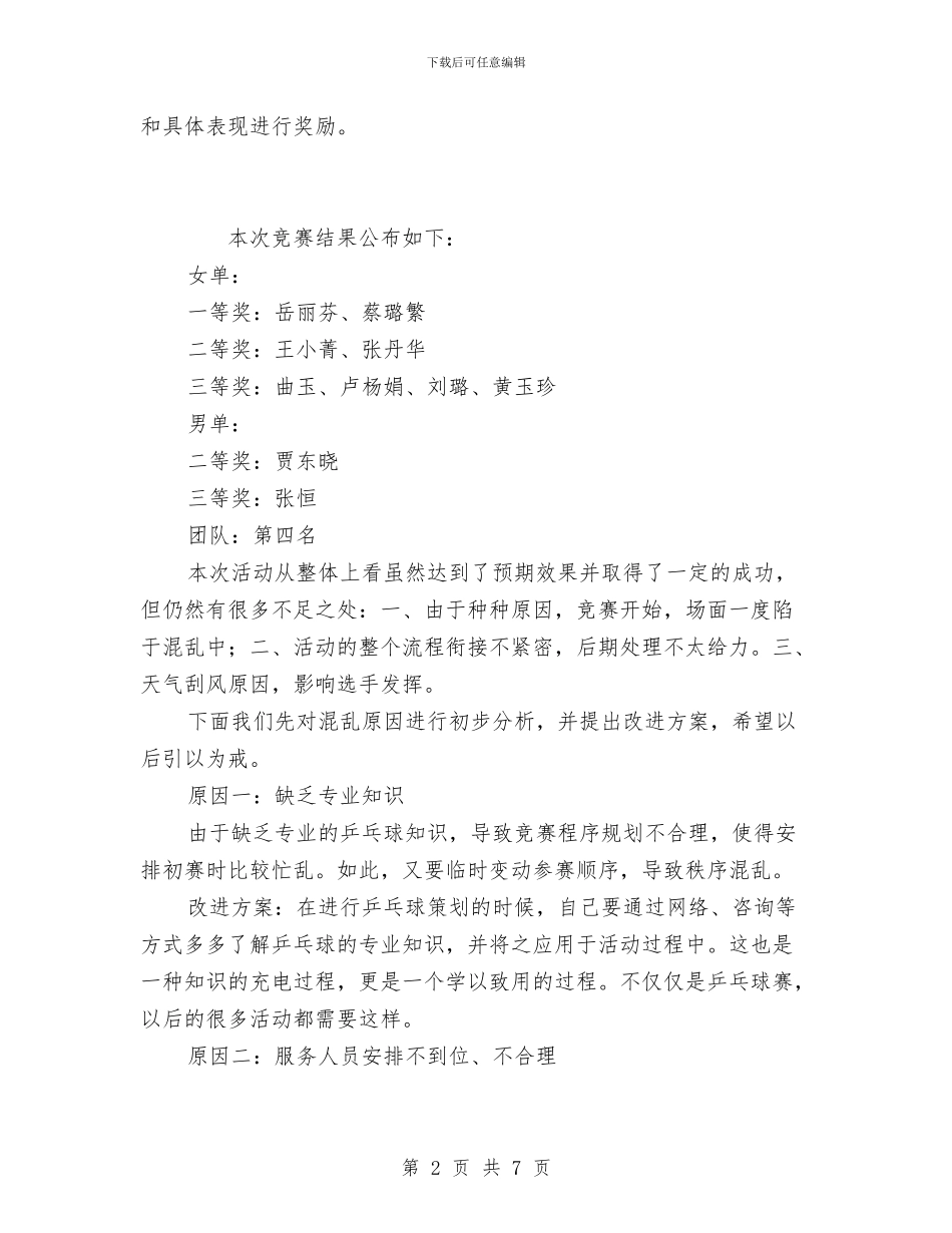 科技文化艺术节乒乓球比赛活动总结与科技月活动总结汇编_第2页