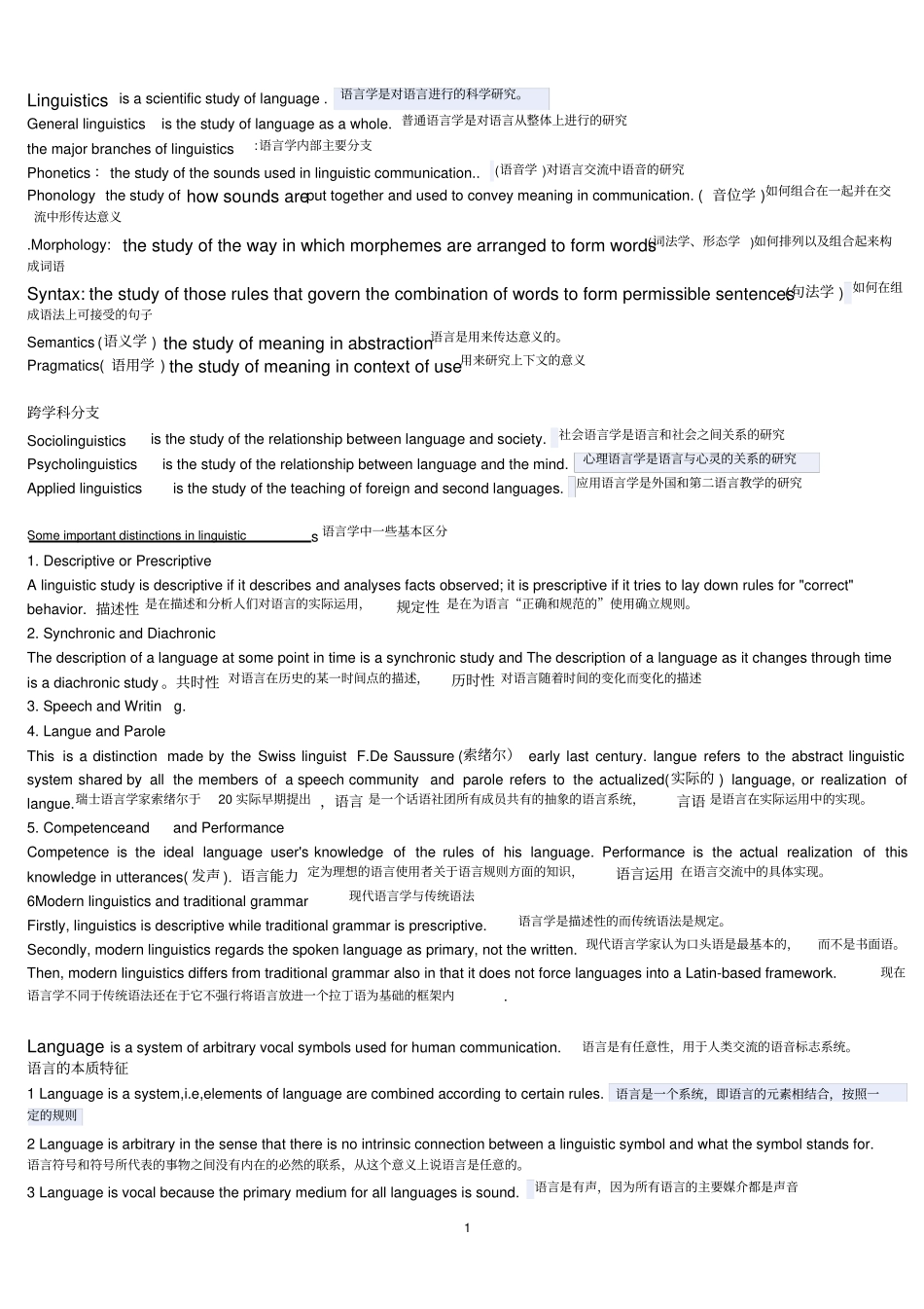 完整版戴炜栋_新编简明语言学教程文档版_第1页
