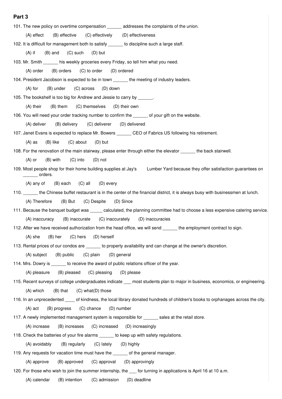 完整版托业Toeic考试真题阅读部分0812修正版_第1页