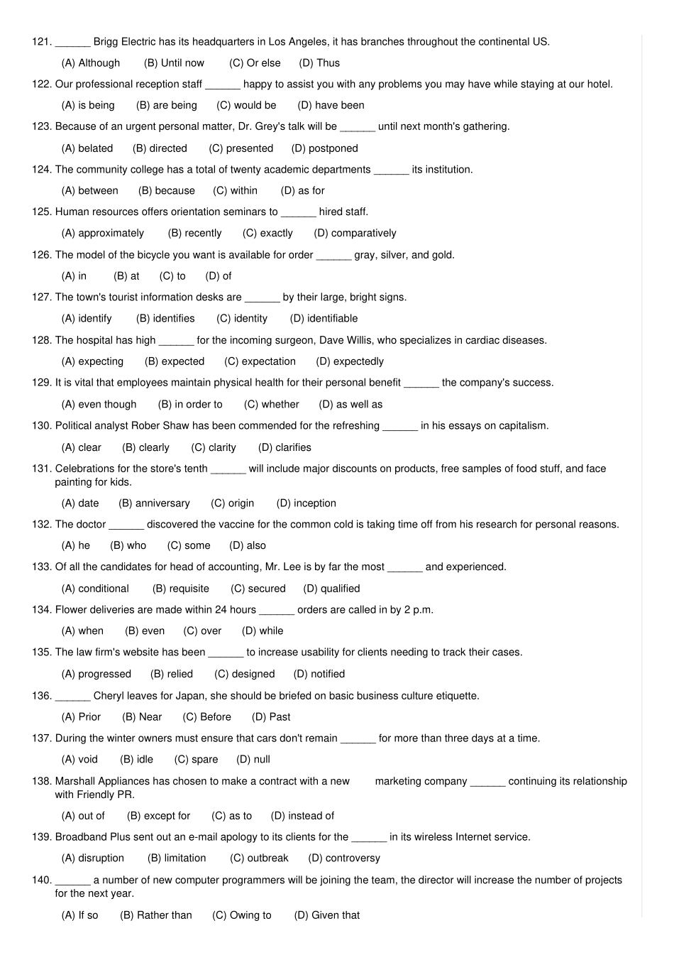 完整版托业Toeic考试真题阅读部分0812修正版_第2页