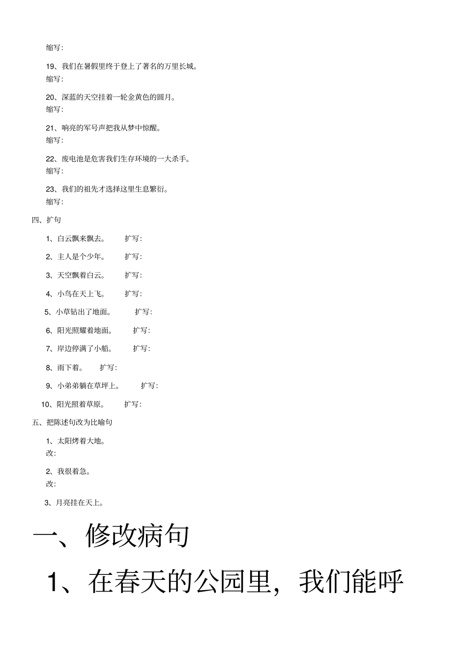 完整版按要求改写句子_第3页