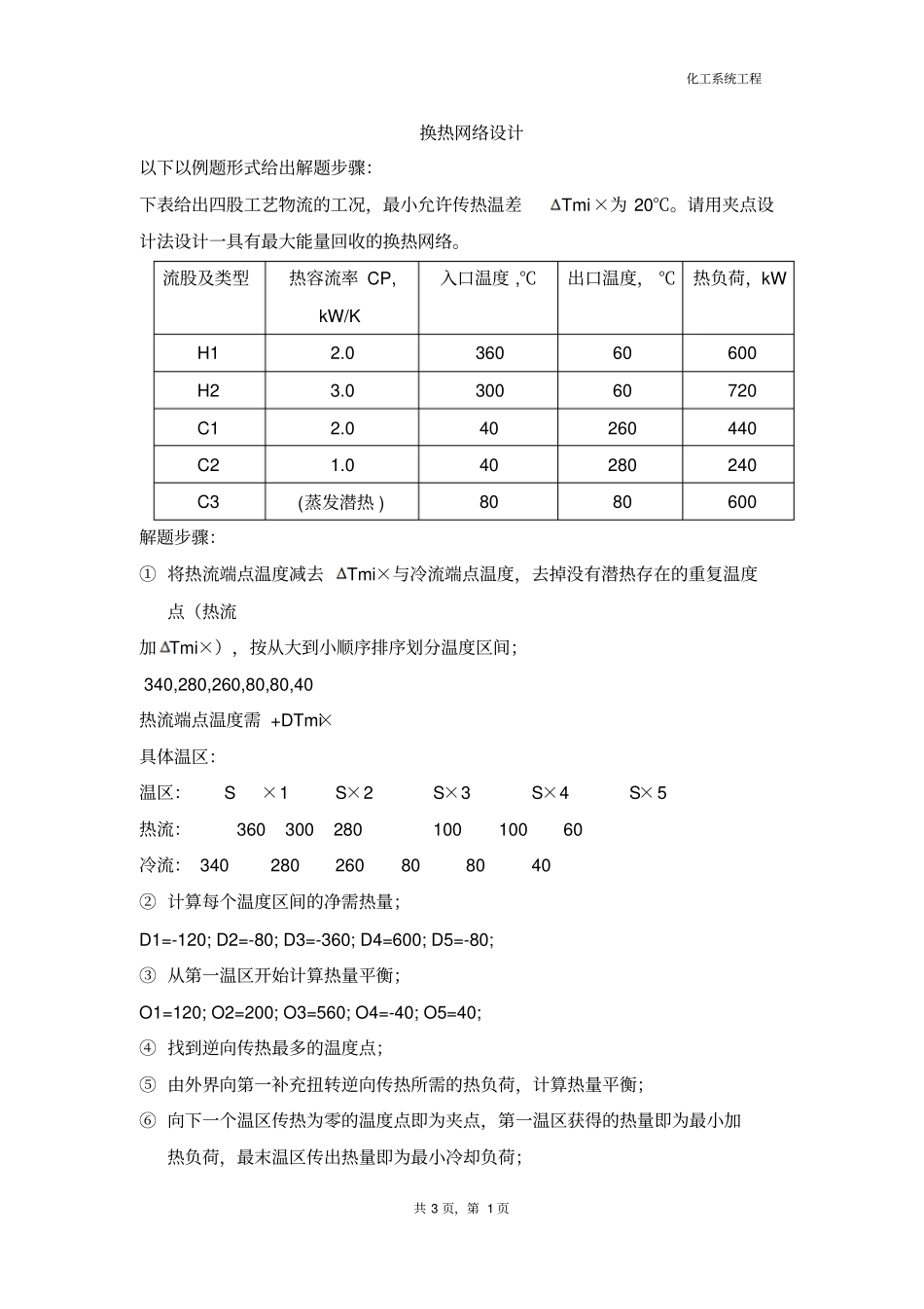 完整版换热网络设计_第1页
