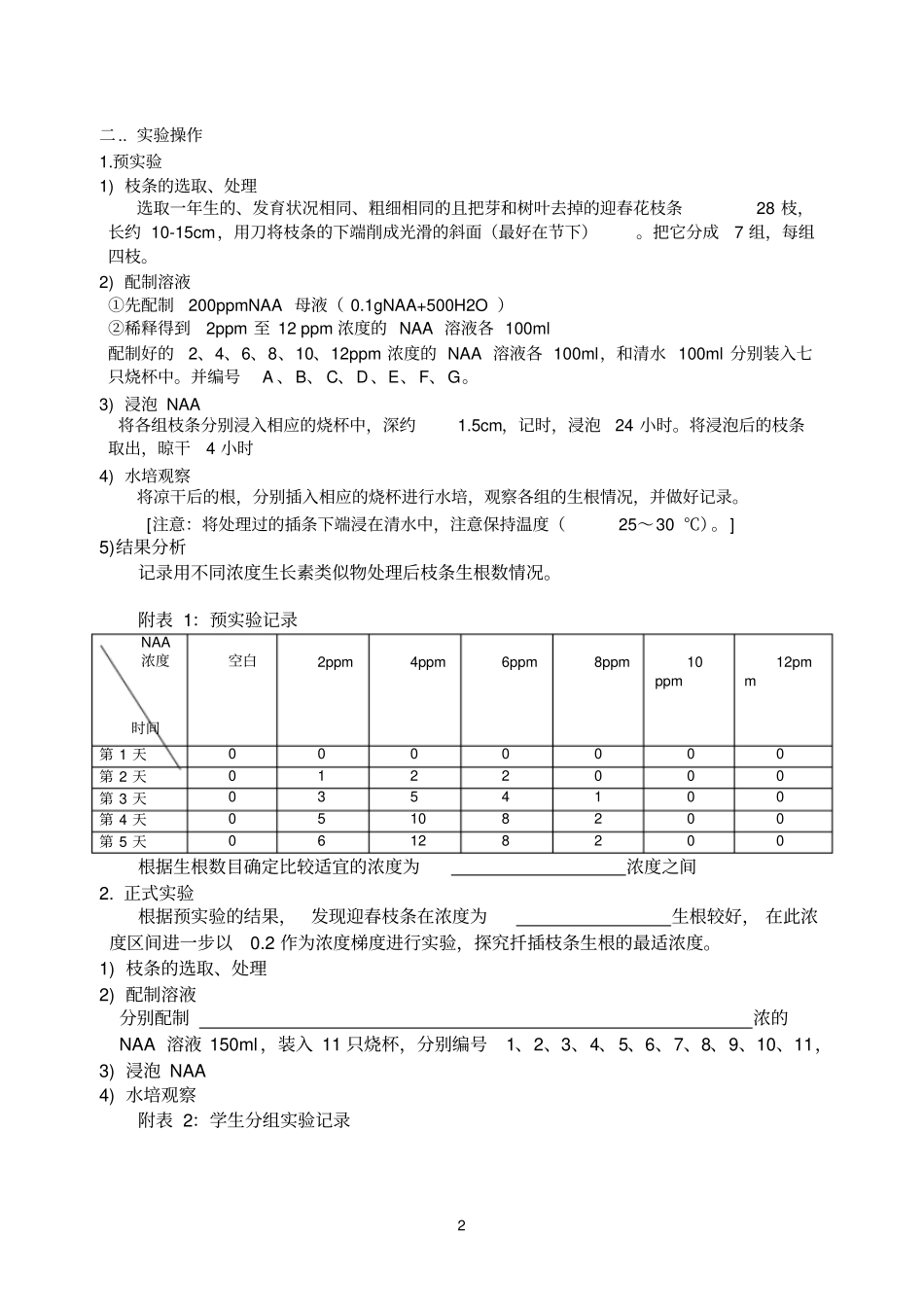 完整版探索生长素类似物促进插条生根的最适浓度_第2页