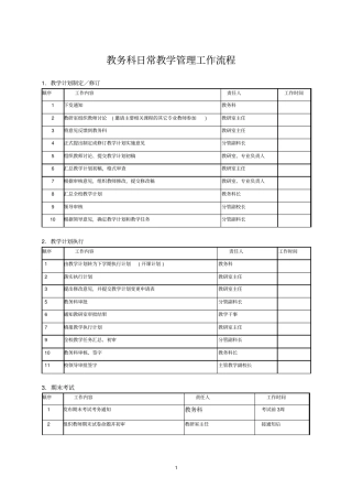 完整版教务科日常教学管理工作流程