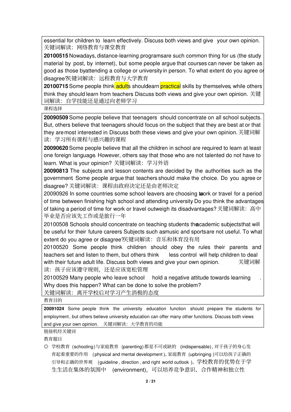 完整版教育题材Education雅思_第2页