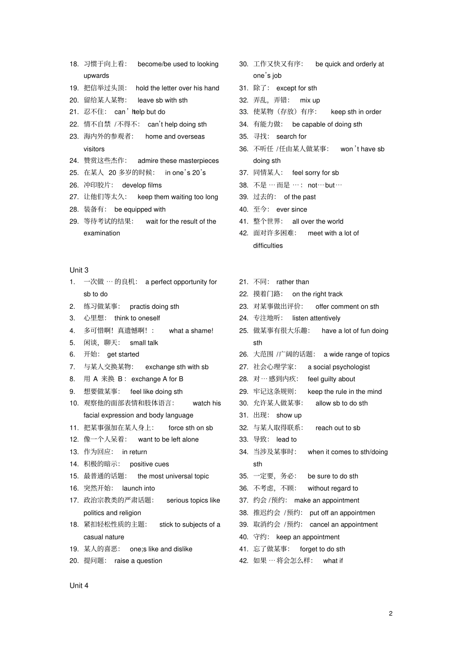 完整版新世纪英语高一词组_第2页