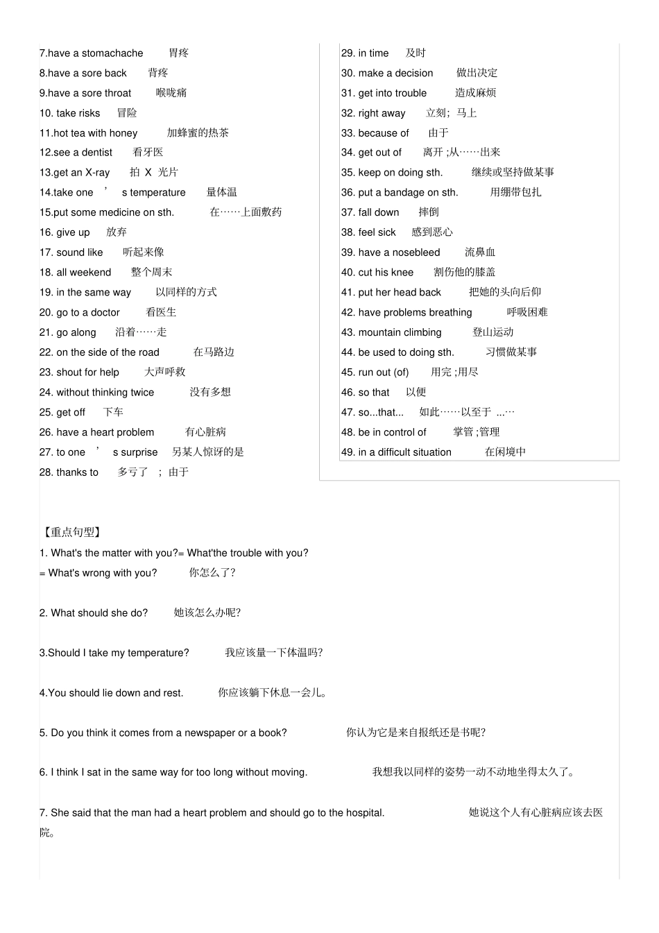 完整版新人教八年级下册英语重点单词、短语、句子_第2页