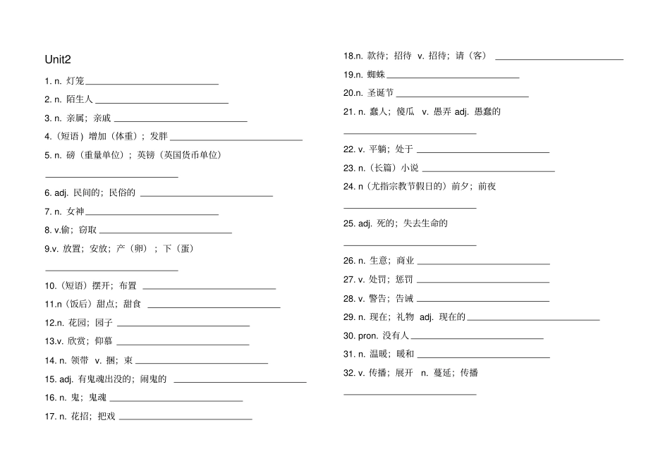 完整版新人教版Goforit九年级单词默写打印版_第2页