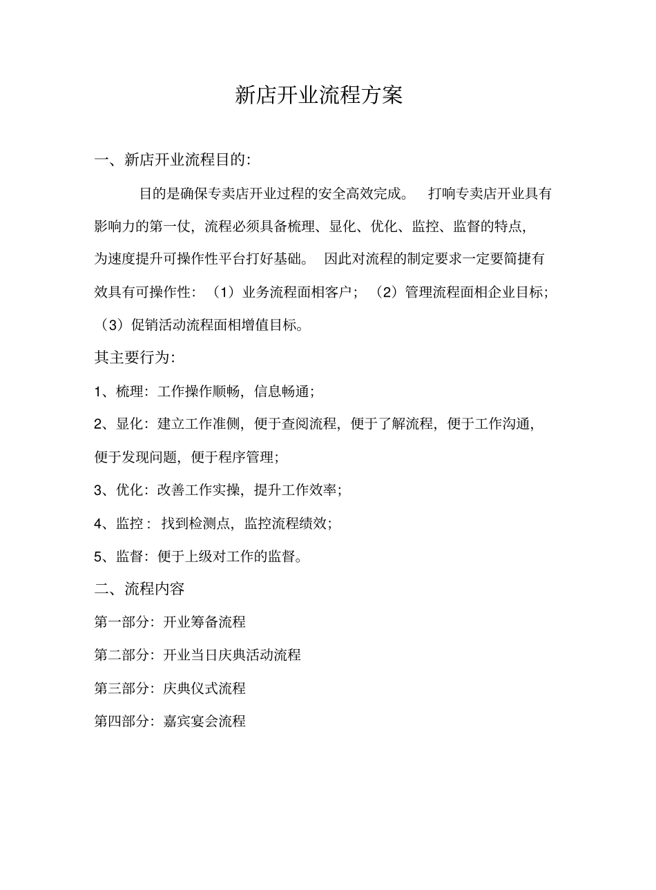 完整版新店开业流程表文档_第1页