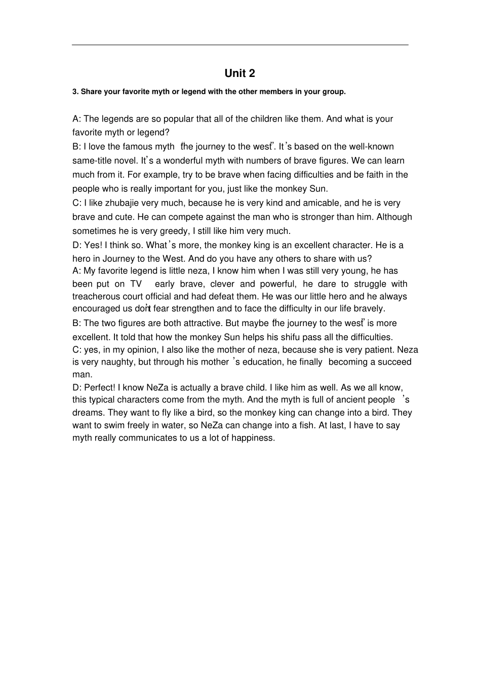 完整版新编大学英语三口语考试topic_第3页