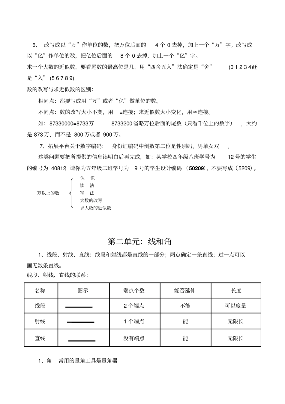 完整版新青岛版四年级数学上册知识点归纳_第2页